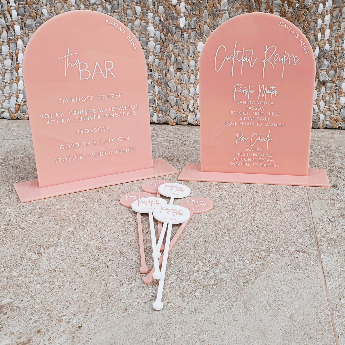 Acrylic Bar Menu