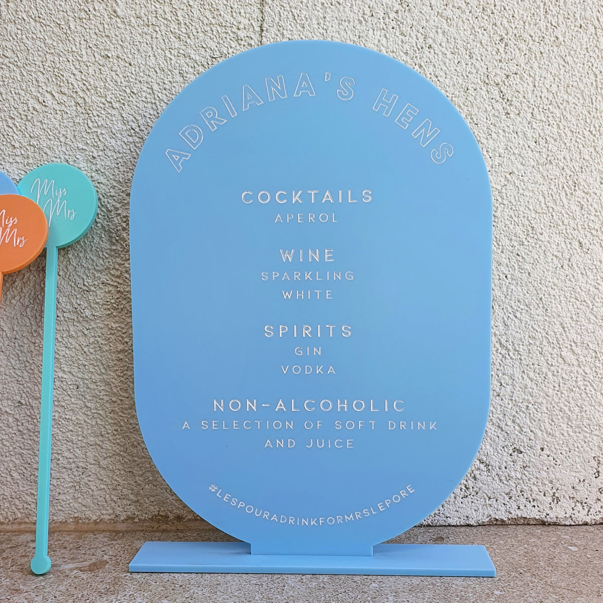 Acrylic Bar Menu