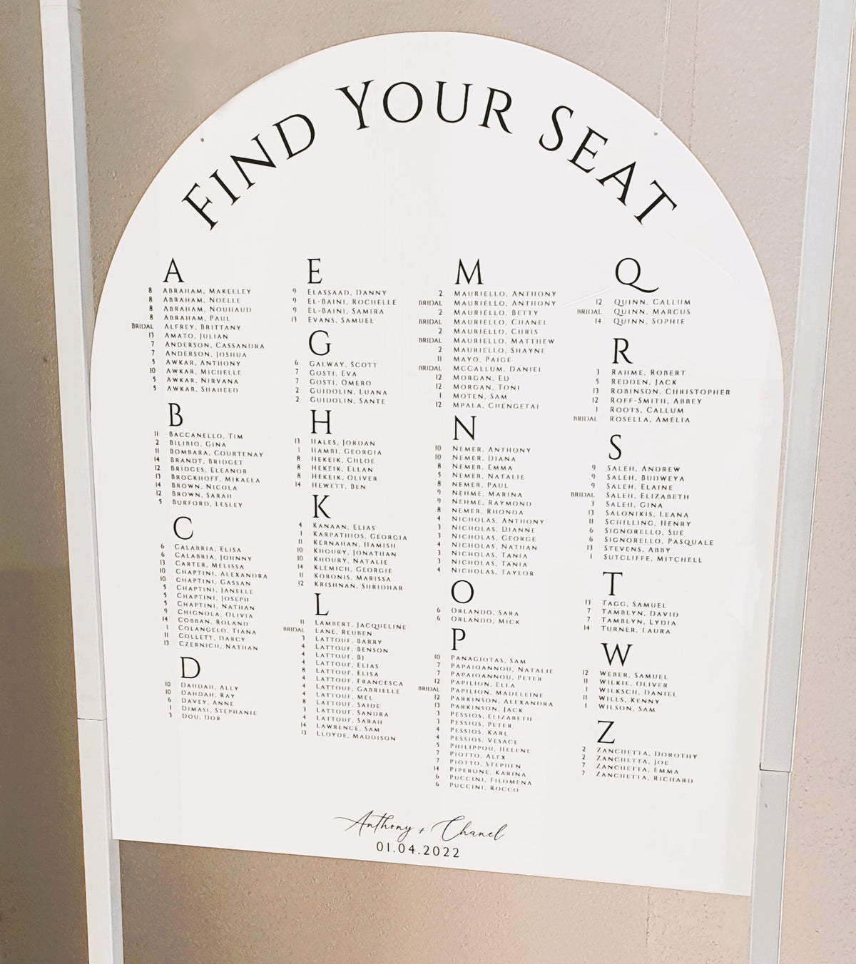 Seating Chart