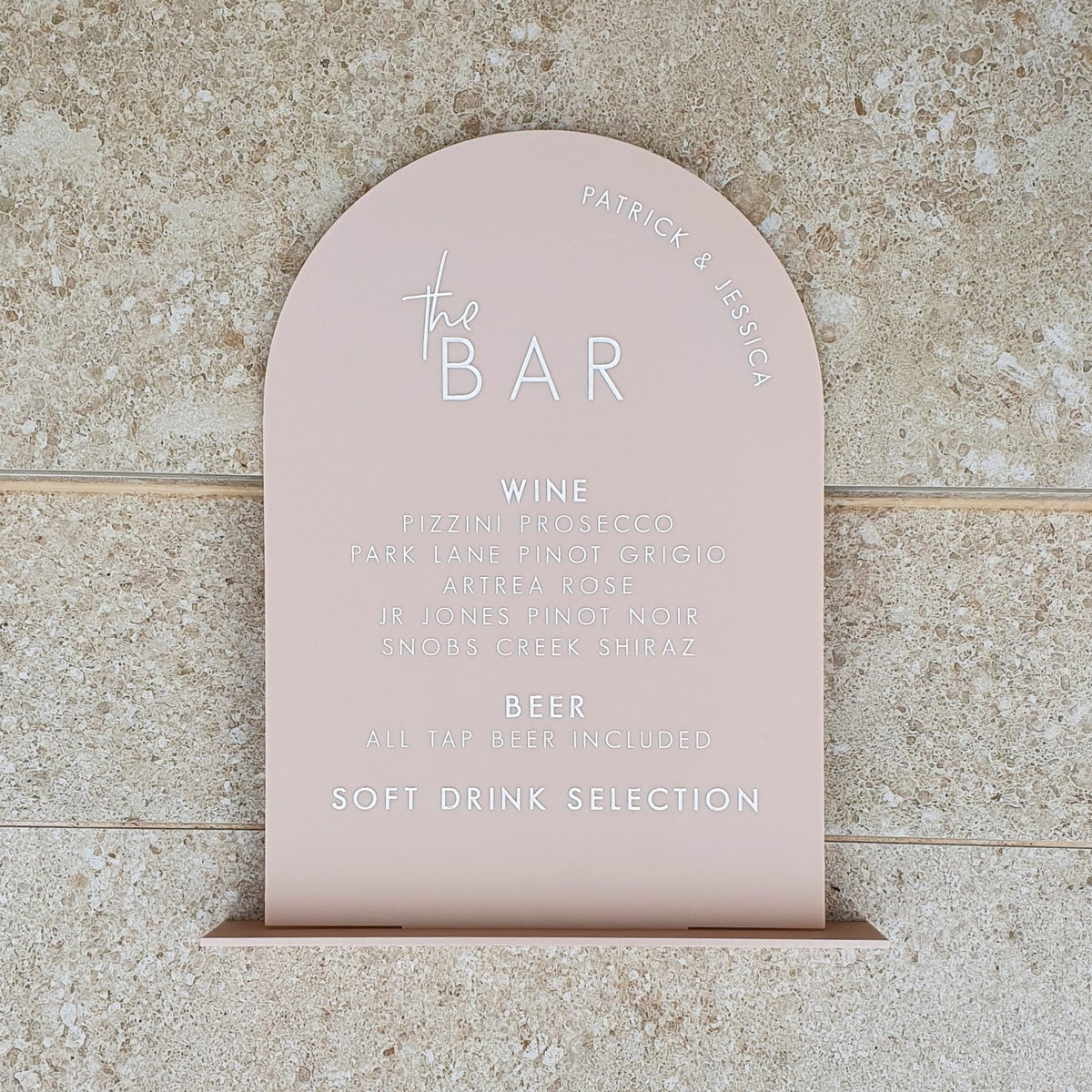 Acrylic Bar Menu