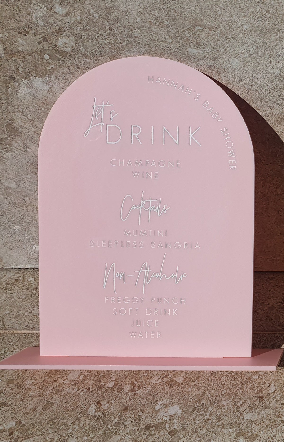 Acrylic Bar Menu