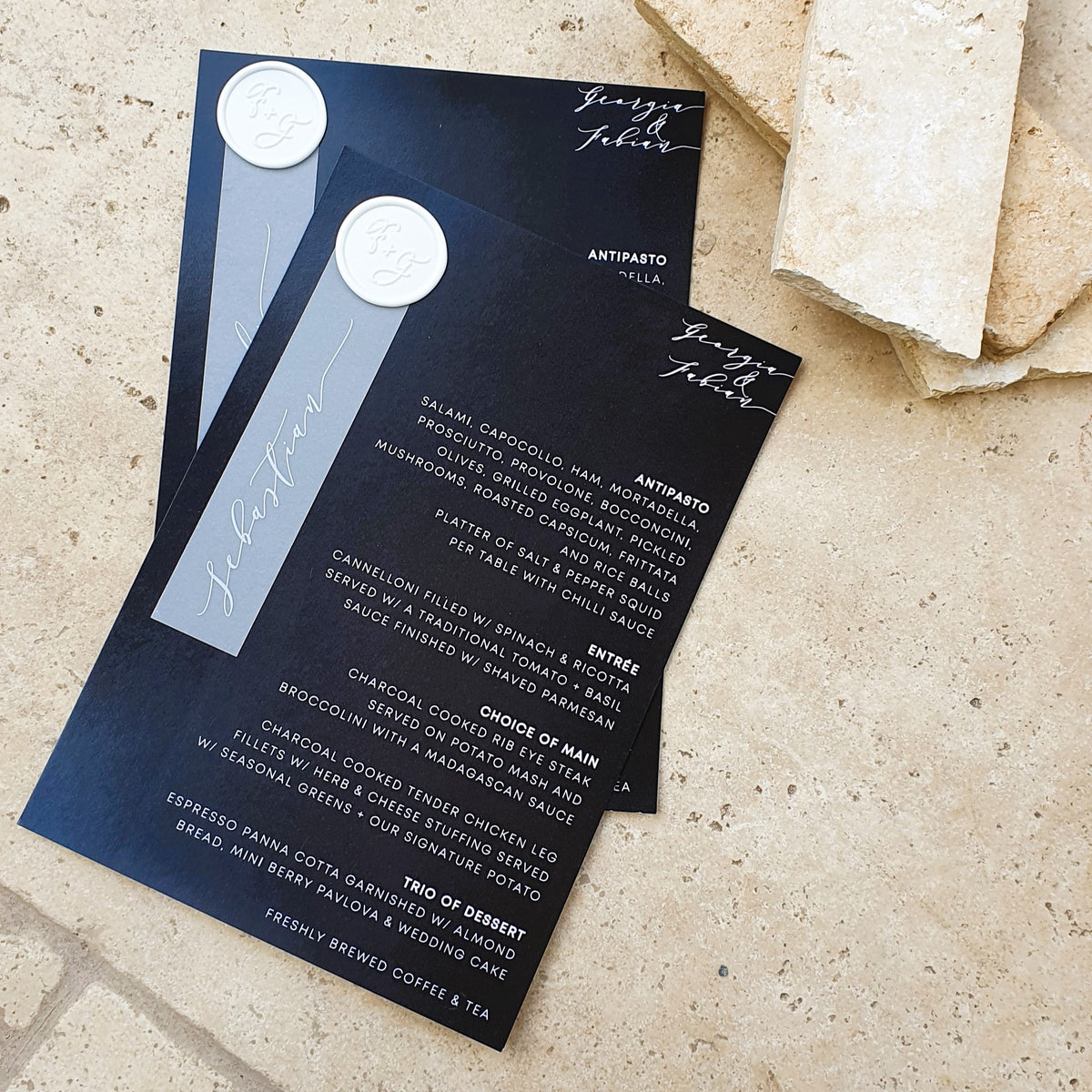 Cardstock Individual Dining or Beverage Menu