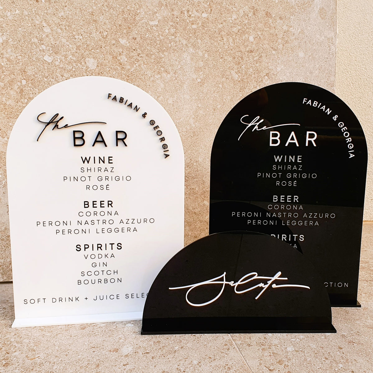 Acrylic Bar Menu