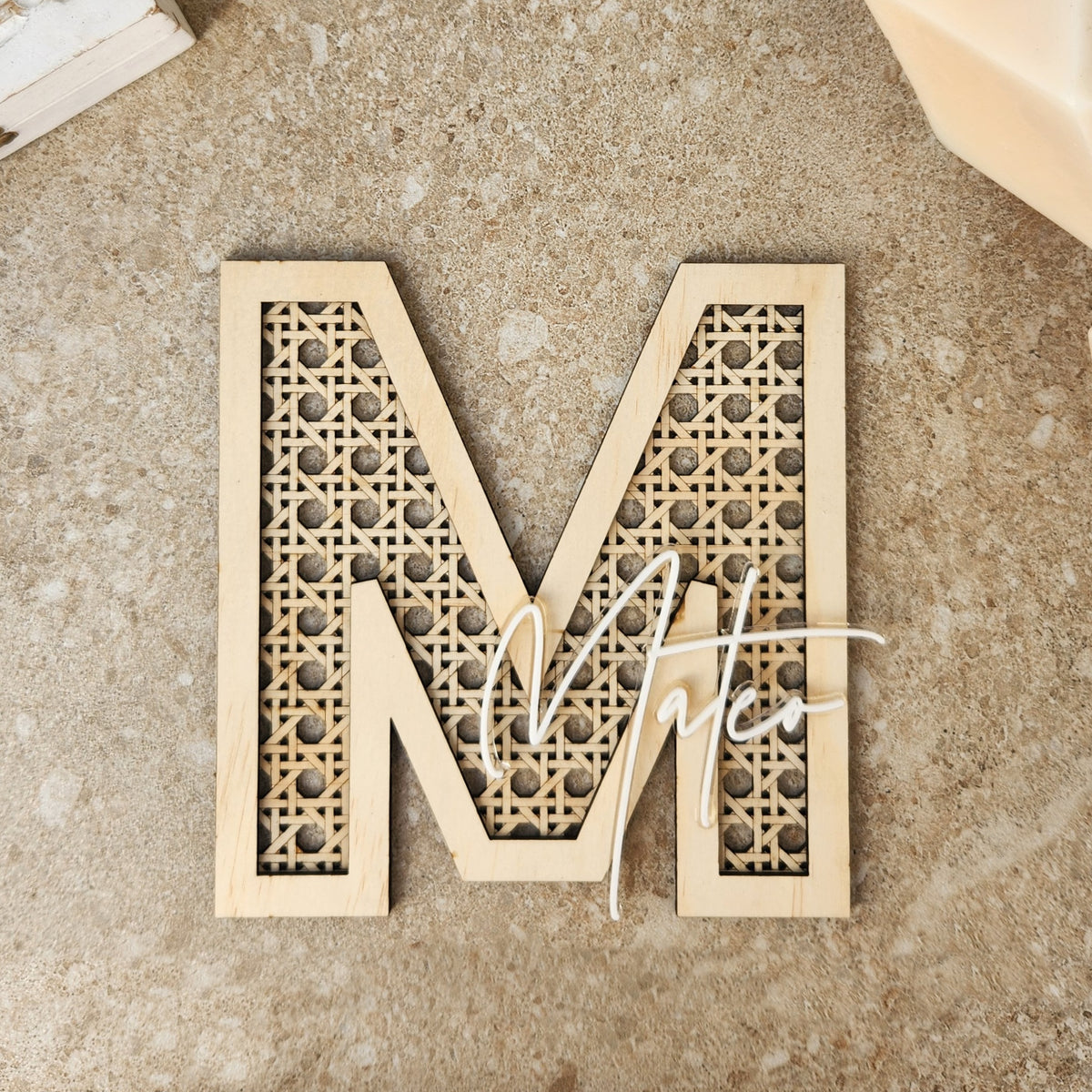 Rattan Initial and Name Wall Piece