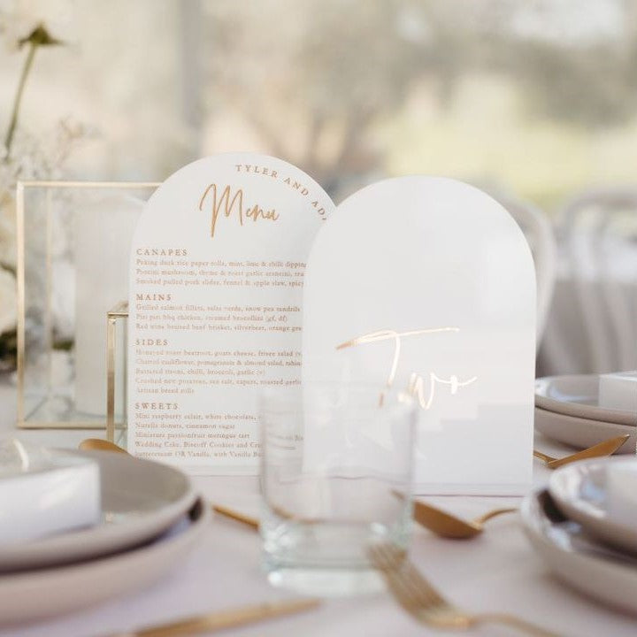 Acrylic Dining Menu