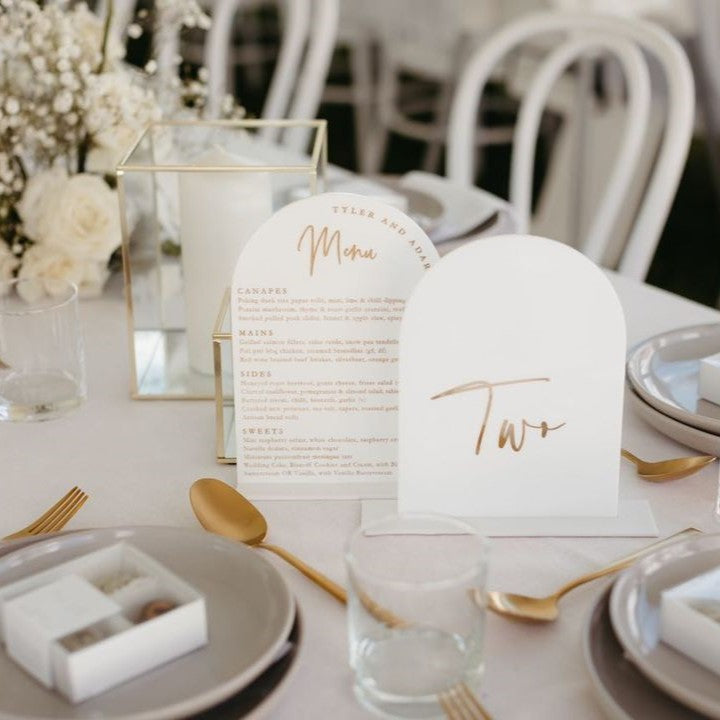 Acrylic Dining Menu