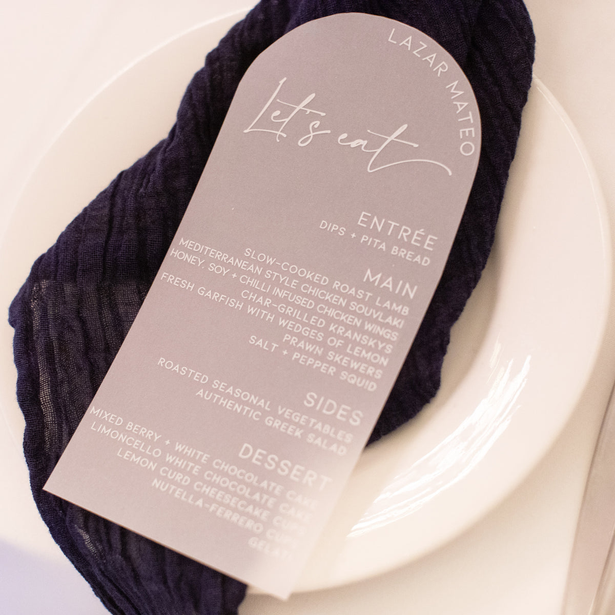Cardstock Individual Dining or Beverage Menu