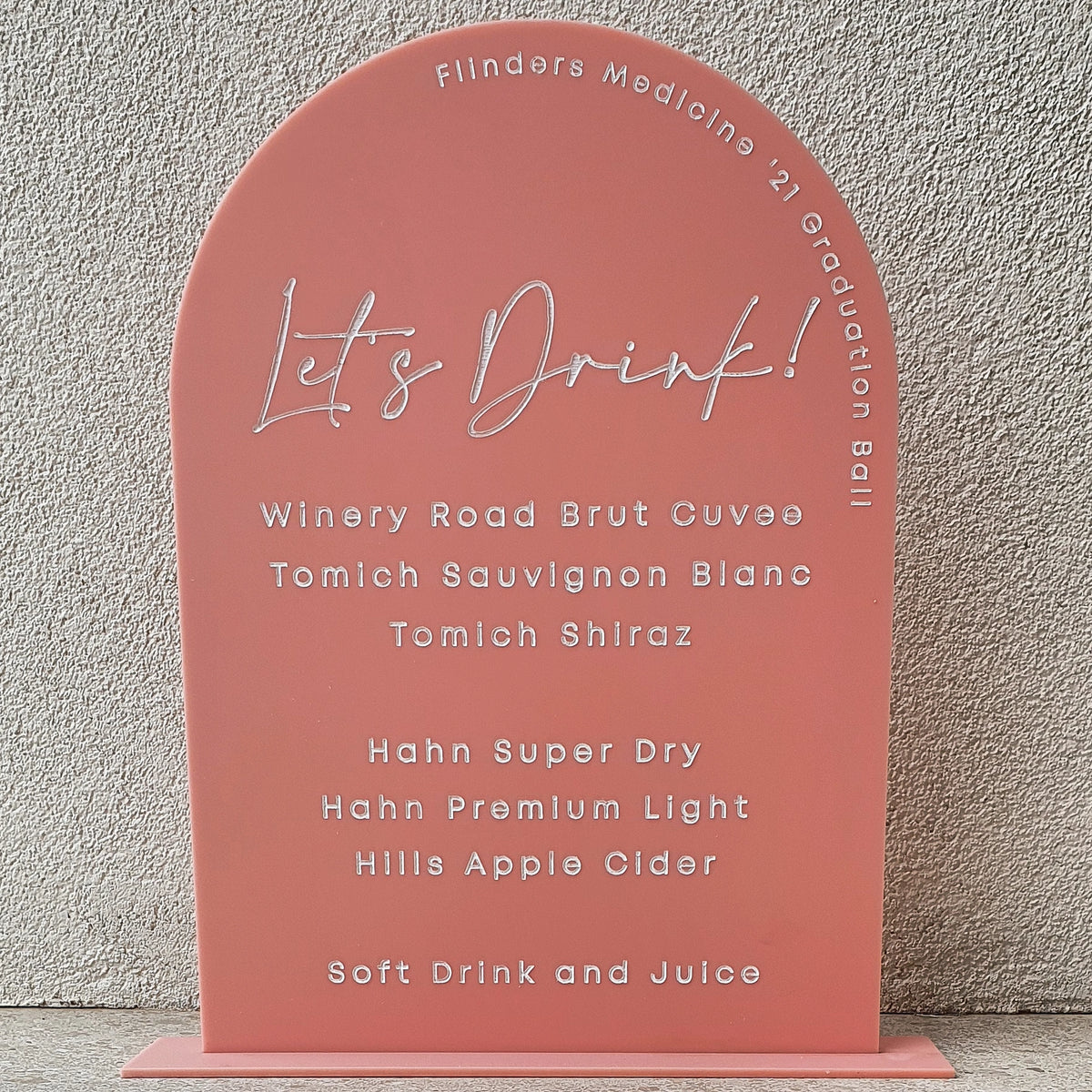 Acrylic Bar Menu