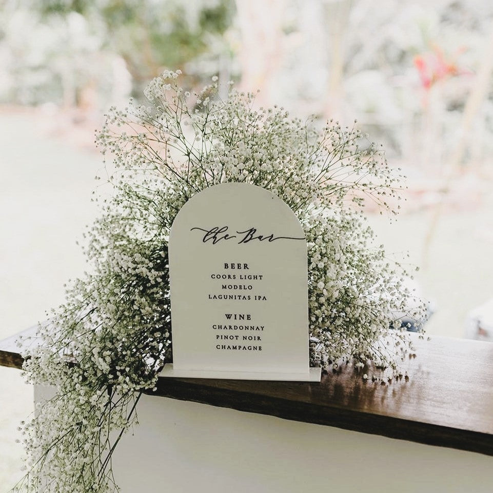 Acrylic Bar Menu